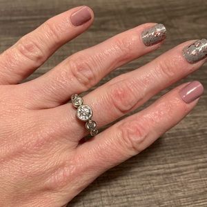 Diamonique 5 Stone Ring